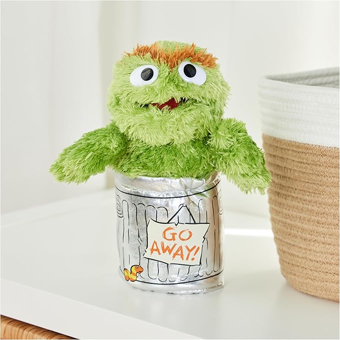 GUND Sesame Street Official Oscar The Grouch Muppet Plush, Premium Plush Toy for Ages 1 & Up, Green/Silver, 10”