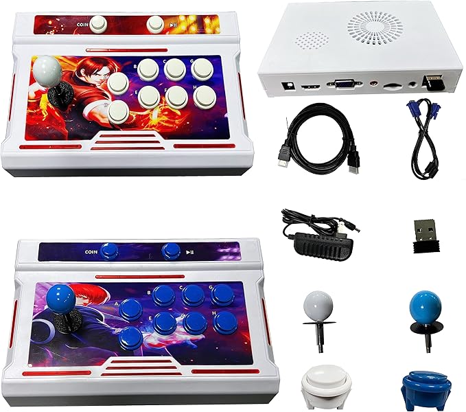 FVBADE[32000 Gamesin 1 78sPandora Box Arcade Game Console Bluetooth Function Compatible PC & Projector & TV,3D Games 4 Players Category Favorite List Save/Search/Hide/Pause/Delete Games