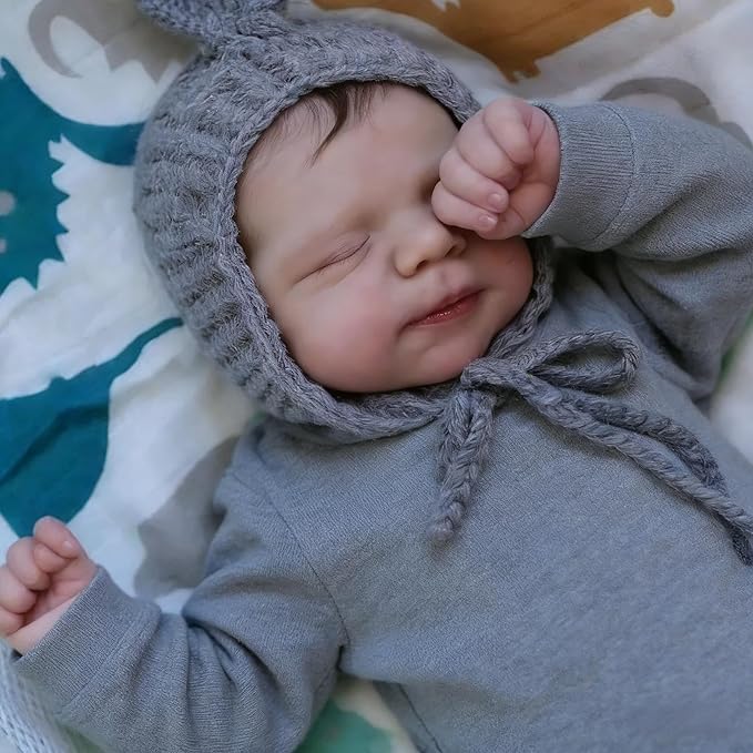 Anano Reborn Baby Dolls Boy, 18 in Realistic Baby Doll, Silicone Babys Doll Lifelike, Real Life Babys, Silicone Reborn Dolls Sleeping Lifelike Newborn Babies Doll's with Accessories