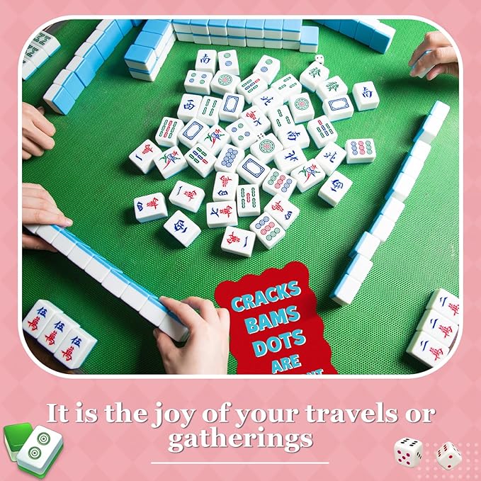 Soulchen 2 Pcs Mahjong Tile Mixer Shufflers for Mixing and Shuffling Tiles Plastic Mahjong Accessories Gifts for Lovers Games Decorative Printed Design (Red Style)