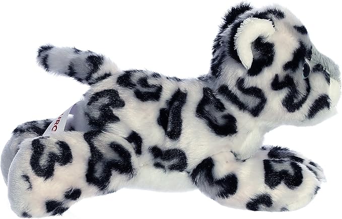 Aurora® Adorable Mini Flopsie™ Snow Leopard Stuffed Animal - Mini Companions Ready for Playful Adventures - for Kids All Ages, Toddlers, Adults, and Families - Gray 8 Inches