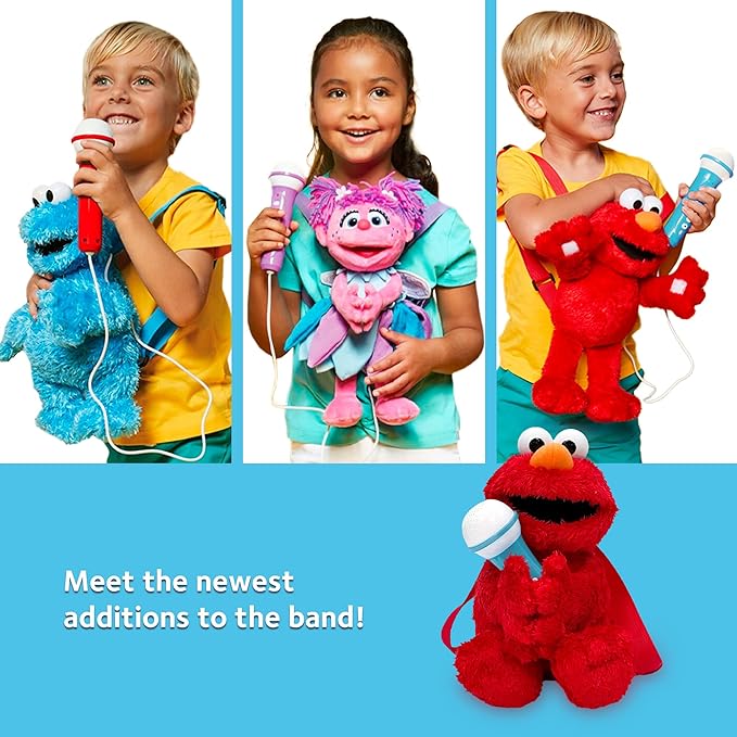 Singing Machine Karaoke Plush Sesame Street Toys ( Elmo Plush Toy) - Adjustable Carrying Straps - Sing-Along Built-in Real Working Microphone & Speaker with Record & Playback Function