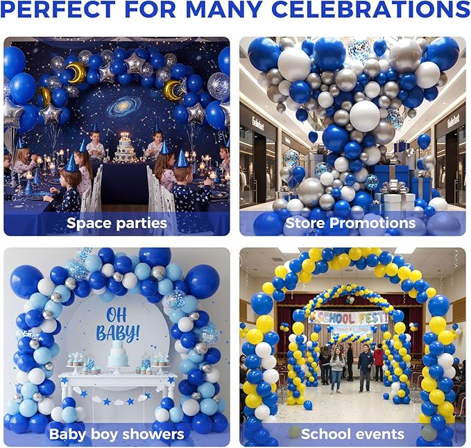 LovesTown 110PCS Royal Blue Balloons, Blue Latex Balloon for Birthday Baby Shower Graduation Baseball Nautical Retirement Bachelorette Patriotic Independence Day Party Supplies Decoration,12 Inches