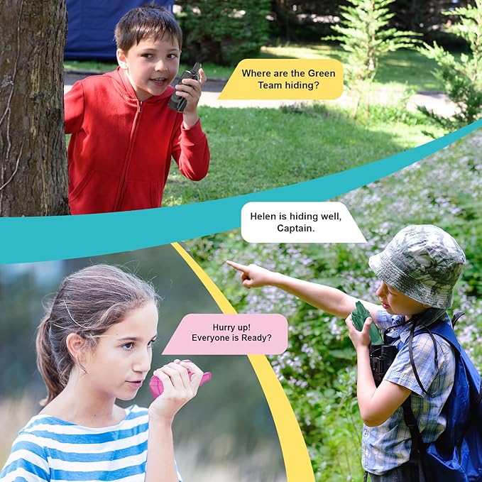 Walkie Talkies for Kids, 22 Channels Long Range Walkie Talkies for Boys Girls 4-12, 2 Way Radio Toy, Outdoor Camping Gear Toys Gifts for Kids Ages 4-12 BlueGreenPink
