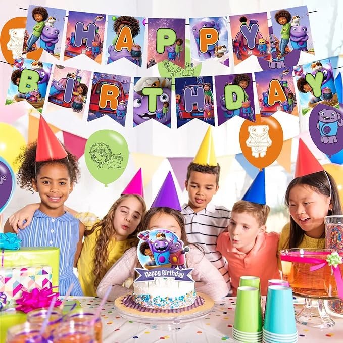Home Movie Birthday Party Decorations,Cartoon Adventure Home Movie Theme Party Supplies for Kids Adults with Happy Birthday Banner Cake Topper Cupcake Toppers Balloons