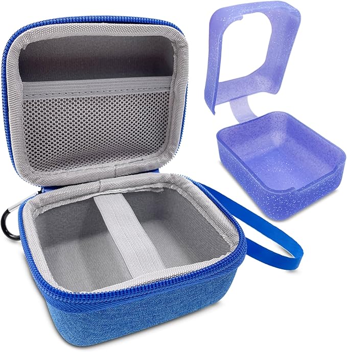 Hard Carrying Case and Silicone Skin Cover for Bitzee Interactive Toy Digital Pet with 15 Animals Virtual Electronic Pets, Compatible Accessories for Bitzee 3D Interactive Toy Electronic Pets (Blue)
