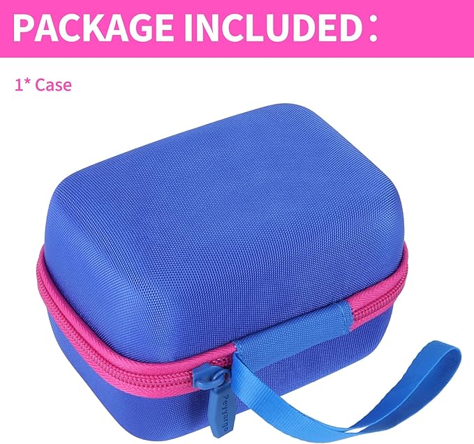 Storage Case Compatible with Yoto Mini Kids Audio Player Travel Device Plays Stories Music Podcast Radio Speaker (Blue + Rose red Zipper)