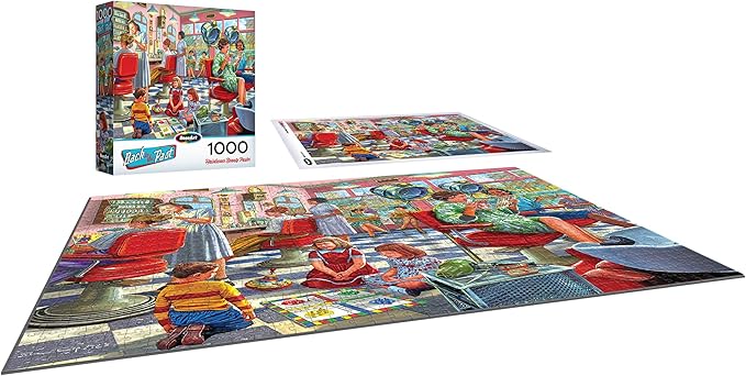 RoseArt - Back to the Past - Hairdresser Beauty Parlor 1000 Piece Jigsaw Puzzle - Retro Vintage Puzzle for Adults - Finished Size 26.625 x 19.25 Made in USA