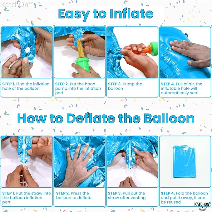 KatchOn, Giant Blue 8 Balloon - 40 Inch | Blue 8 Number Balloon| 8 Birthday Balloon, 8th Birthday Decorations | Number 8 Balloon Blue for Blue 8 Year Old Boy Birthday Decorations