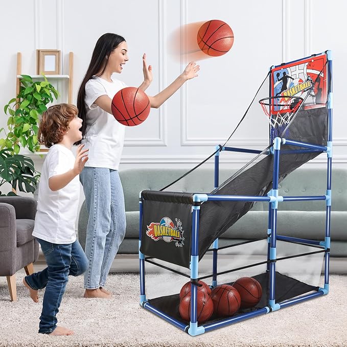 OCHIDO Arcade Basketball Game Set with 4 Ball,for Kids 3 4 5 6 7 8 9 10 +Years Old Boys,Kids Indoor/Outdoor Sport Play,Ideal Gift Age 3-5,6-8,8-10