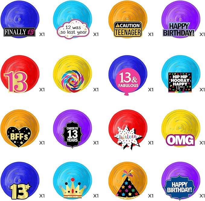13th Birthday Hanging Swirls - 28 Pieces - Funny 13th Birthday Party Supplies for Him or Her - Decorations, Gifts and Favors