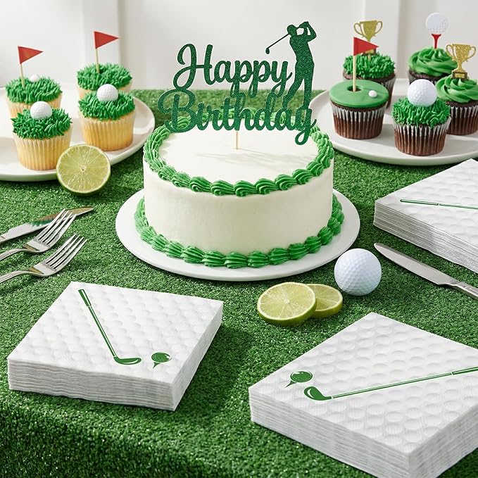 100 Pcs Golf Napkins, Master Cocktail Napkins Disposable Golf Party Decorations for Hole in One Birthday, Master Party