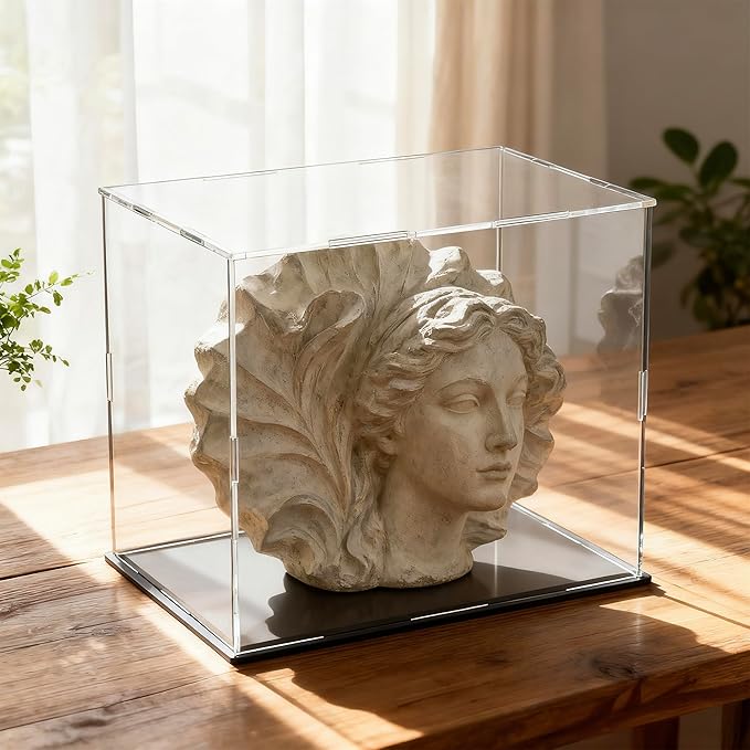 Acrylic Display Case for Collectibles and Toys, Versatile Clear Acrylic Display Box with Black Base for Showcase and Displaying, 13x13x13-inch