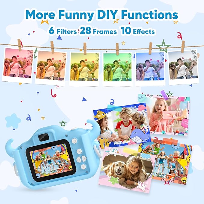 VisionX Kids Camera, 1080P HD Kids Digital Camera with 32GB Card, Toys for 3 Year Old Boys Birthday Christmas Kids Toys Gifts, Selfie Kids Camera for Age 3-12 Years