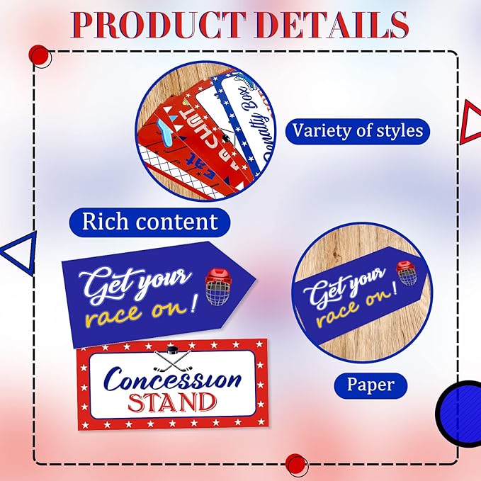 Gueevin 20 Pcs Party Supplies Decorations Home Sign Cutouts for Party Decorations Supplies(Hockey)