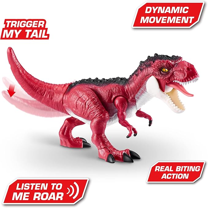 Robo Alive Dino Action T-Rex by ZURU Dinosaur Toys, Real Biting Action, Lifelike Roars Sound, Robotic Interactive Reptile Toy for Boys