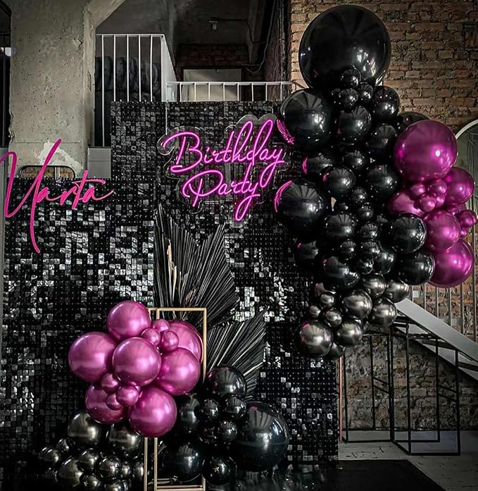 KALOR 10 Pcs 22 Inch Hot Pink Mylar Balloons, Large 4D Giant Round Foil Balloon Big Mirror Metallic Balloons for Birthday Party Baby Shower Gender Reveal Supplies