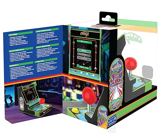 My Arcade New Galaga Red Joystick Player: Galaga and Galaxian Portable Console, Retro Games - 3.5" Full Color Display