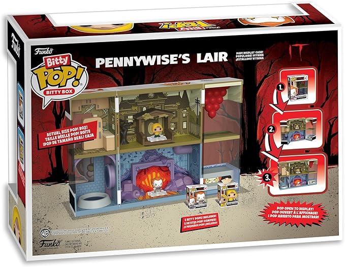 Funko Bitty Pop! Bitty Boxes: IT - Funhouse Playset with 2 0.9 Inch (2.2 Cm) Tiny Mini Figures - Collectable Display Case with Interior Scene and Storage - Gift Idea - Official Merchandise