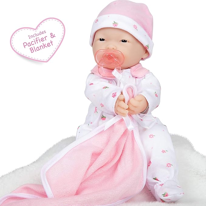 JC Toys Berenguer 11" Asian La Baby Doll,Pink Asian