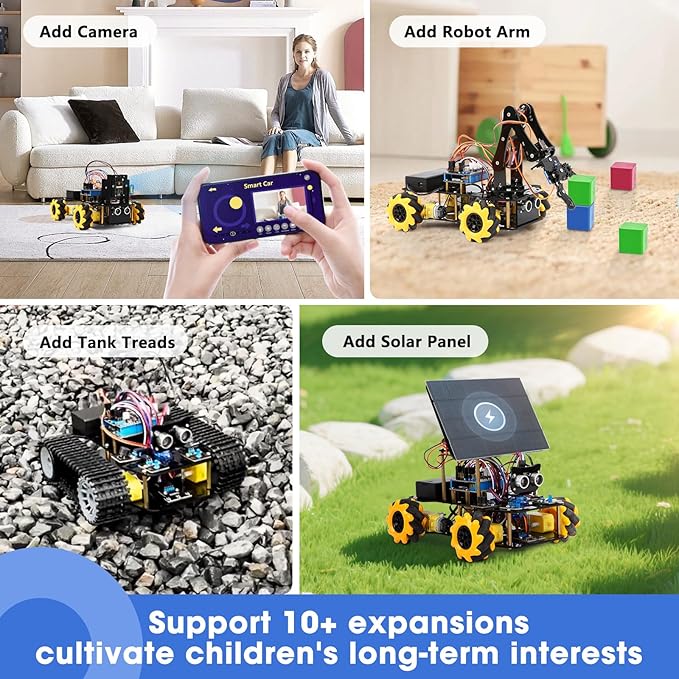 ESP32 Smart Camera Solar Robot Tank Car Kit, STEM Toy Robotics Kit for Kids Age 8-16 Boys Girl, APP & Remote Control 4WD Car with 3MP Camera, Arduino Educational Science Coding Kit Gift for 12+ Teens