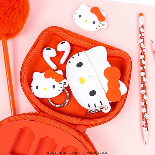 Hamee Hello Kitty Cartridge Case Compatible with Nintendo Switch Games – Portable Carrying Zip Case Storage Holder with 12 Slots, Holds 12-36 Games [Carabiner Included]