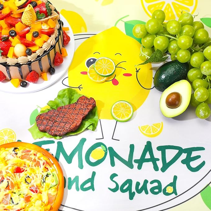 45" x 31" Lemonade Tablecloth for Lemonade Stand Supplies Lemon Table Cover for Kids Lemon Party Supplies Summer Beach Picnic Birthday Party Decorations(Yellow)