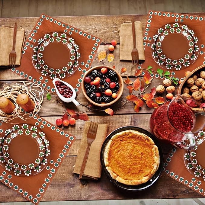 122 Pcs Cielito Lindo Party Decoration Platos De Barro Mexicanos Fiesta Talavera Paper Plates Mexican Napkins Forks Tableware Set for Baby Shower Weeding Birthday Supplies, Serve 24
