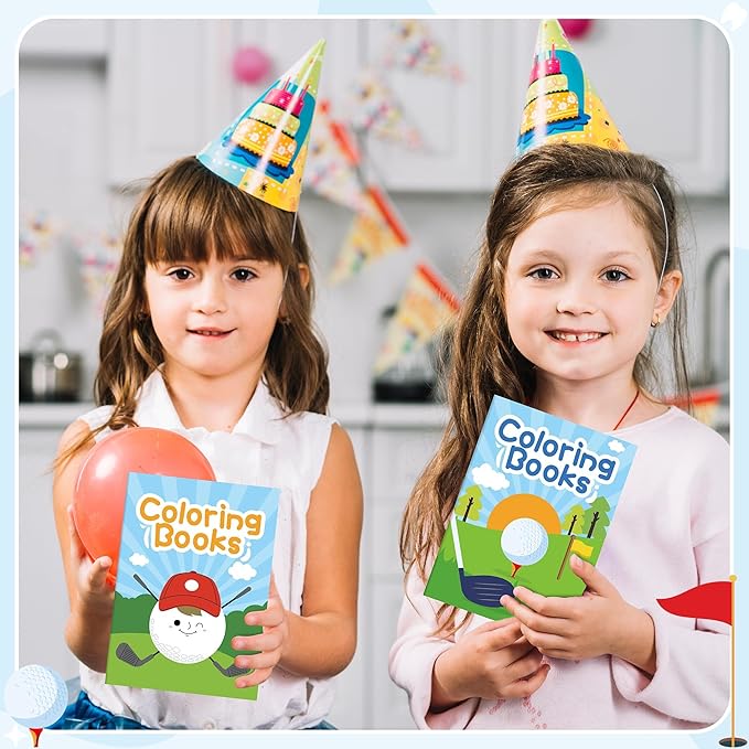 Golf Coloring Books for Kids - 24Pcs Bulk Sports Golf Theme Mini Coloring Booklet DIY Art Drawing Book for Toddlers Holiday Birthday Party Goodie Bags Stuffers Sunday School Classroom Favors