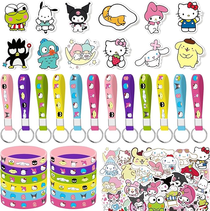 Kitty Birthday Party Supplies, 86PCS Birthday Gifts Set for Kawaii Theme Party