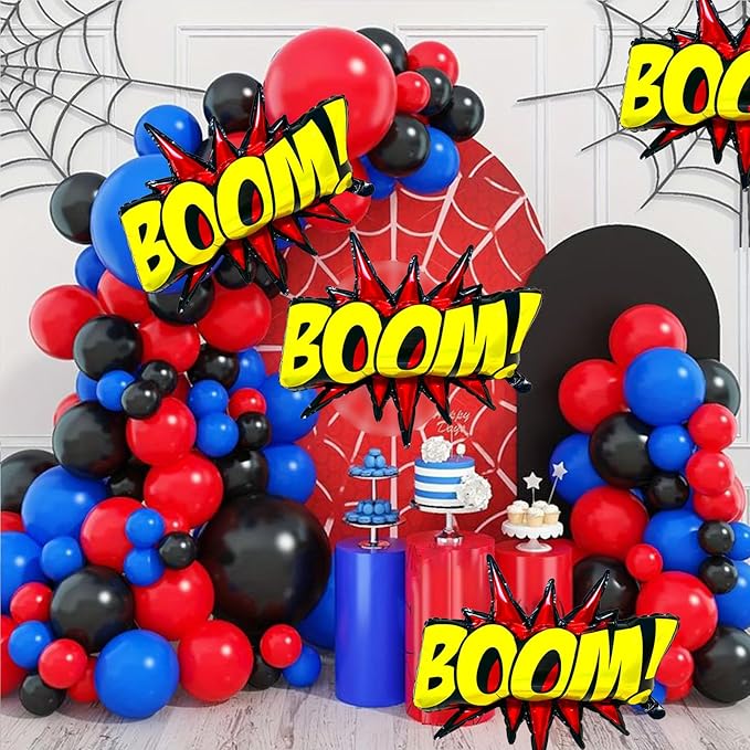4Pcs Superhero Balloons for Superhero Birthday Party Decorations,Hero Balloons for Kids Birthday Party Supplies