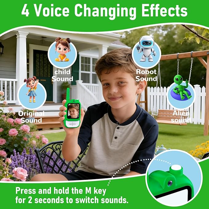 Lapare Video Walkie Talkies for Kids, 2 Pack Rechargeable Walkie Talkies with HD Color Screen, Real-time Video, Outdoor Camping Toys & Birthday Gifts for Boys