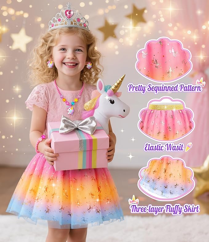 Princess Dress Up Shoes Set, Girls Dress Up Toys, Jewelry Boutique Crown Necklace Earrings Rings Bracelet, Princess Dresses Role Pretend Play Gifts Princess Toys for Girls Aged 3 4 5 6