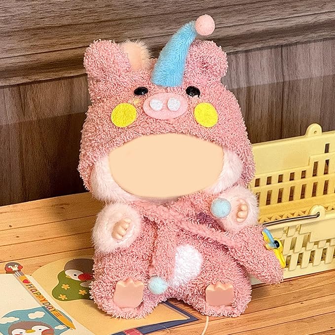 Clothes for Doll, 17cm Doll Clothes Set Suitable for Dolls Accessories - Pig Hat + Clothing + Mini Crossbody Bag (NO Doll),Piggy