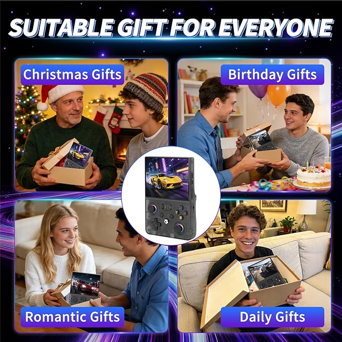 2026 NEW Upgrade R36MAXPRO Retro Handheld Game Console - 4.5 Inch Ultra-Large Screen, Support 18000+Classic Games, 64G TF Card, Linux System, 4000mAh Battery, Birthday Gift for Adult - Black
