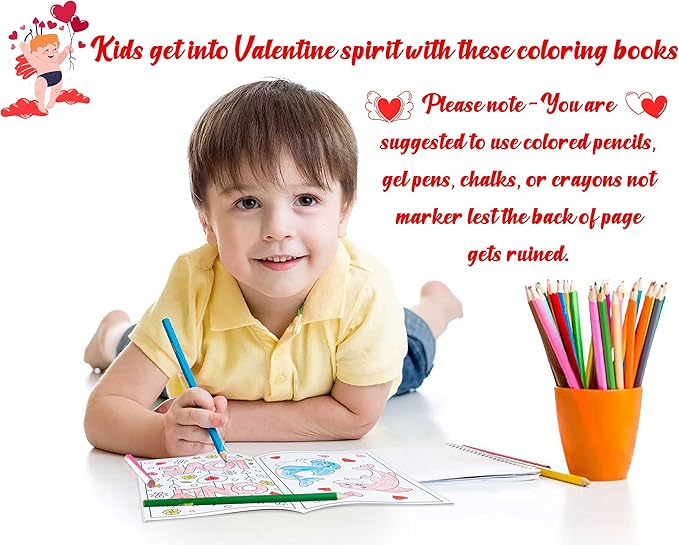 90shine 120PCS Valentines Day Mini Coloring Books Gifts for Kids Bulk, Valentine Crafts Goodie Bag Stuffers Exchange Classroom School Party Favors Holiday Class Activity Supplies