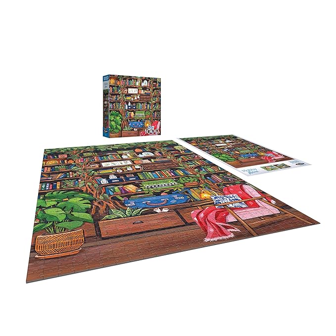 RoseArt - Hobby Haven - Bookshelf - 1000 Piece Jigsaw Puzzle for Adults - Perfect for Reading Enthusiasts