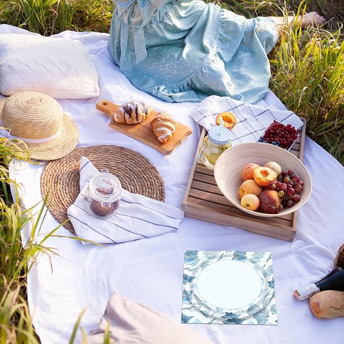 40pcs Ocean Seashell Party Supplies Beach Theme Party Decorations Tableware Set Summer Paper Plates and Napkins for Kids Birthday Baby Shower Decorations