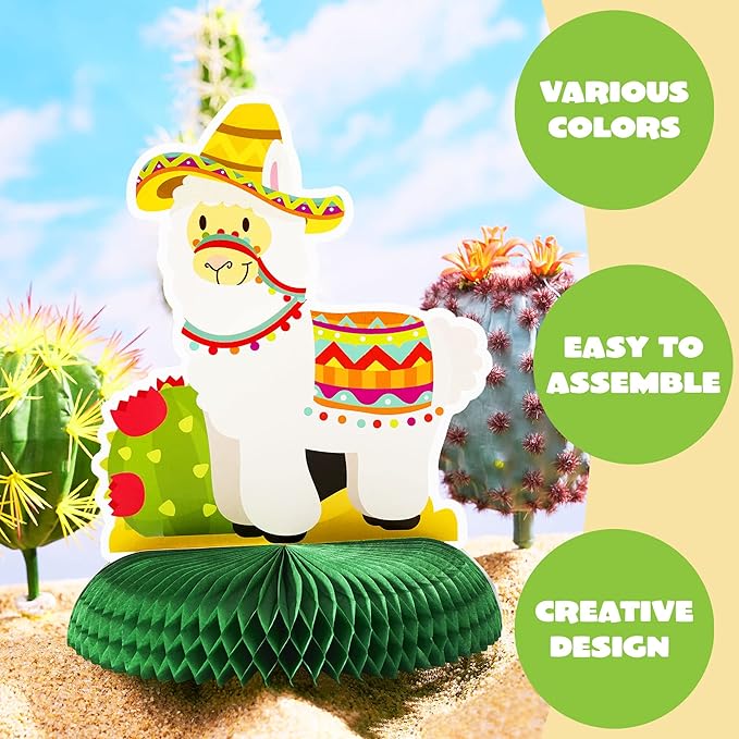 JOYIN 12 Cinco De Mayo Fiesta Honeycomb Table Centerpiece 8.5” for Fun Fiesta Taco Party Supplies, Luau Event Photo Props, Mexican Theme Decoration, Carnivals Festivals, Taco Tuesday Event