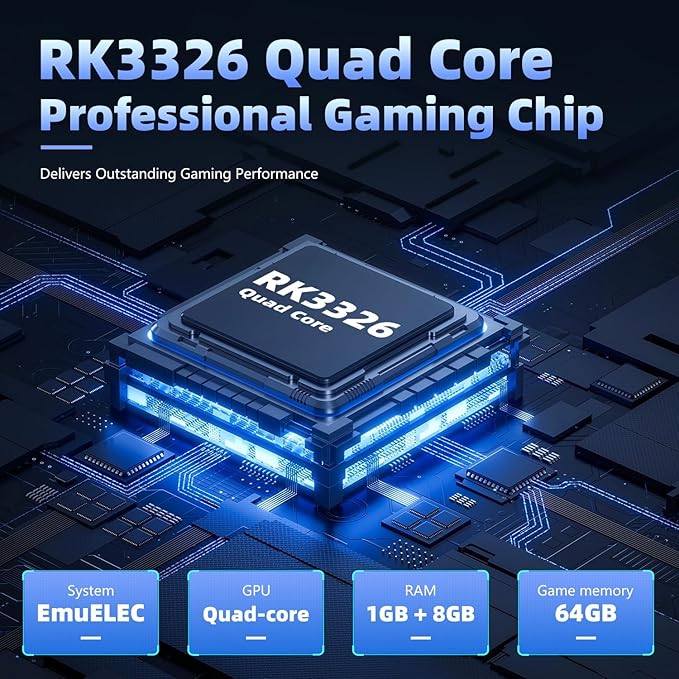 R36TMAX Retro Handheld Game Console, 4.0'' 720x720 IPS Screen, 64GB Supports 18000+ Classic Games, EmuELEC System Supports WiFi Networked Fighting and OTG, 4000mAh, with Portable Case(Gray 64GB)