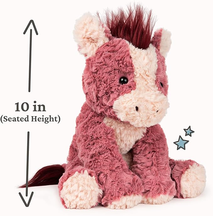 GUND Cozys Collection Horse Stuffed Animal, Spring Decor, Plush Toy for Ages 1 and Up, Pink/Red, 10”