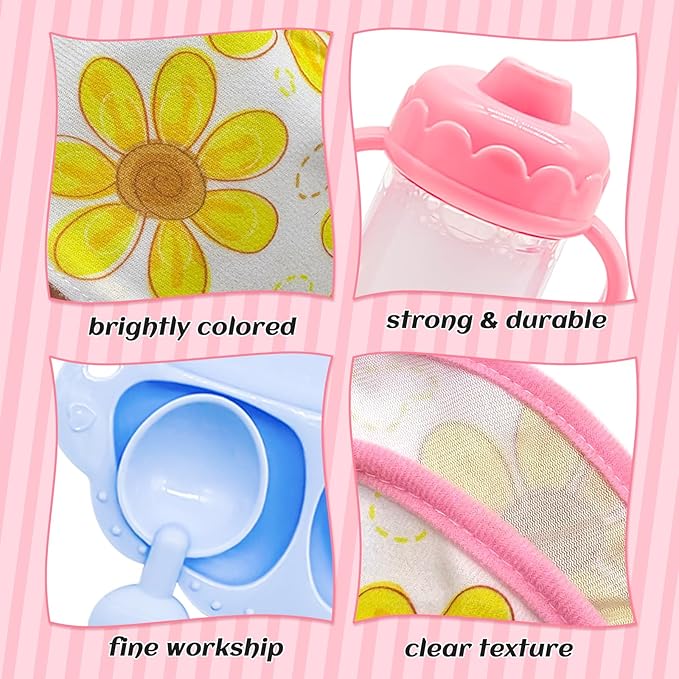 15 PCS Baby Doll Accessories Magic Bottle Set,Pretend Play Feeding Toys,Doll Feeding Set with Package for Kids,Girls,Party,Gift