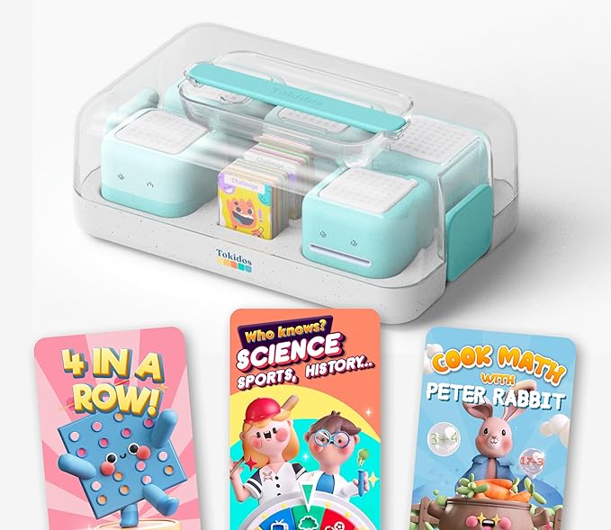 PlayCubes: Screen-Free Educational Console for Ages 5-8. Rechargeable Interactive System for Solo/Group Play. Develops Math, Logic, & Problem Solving Skills. Travel-Ready Screen Alternative.