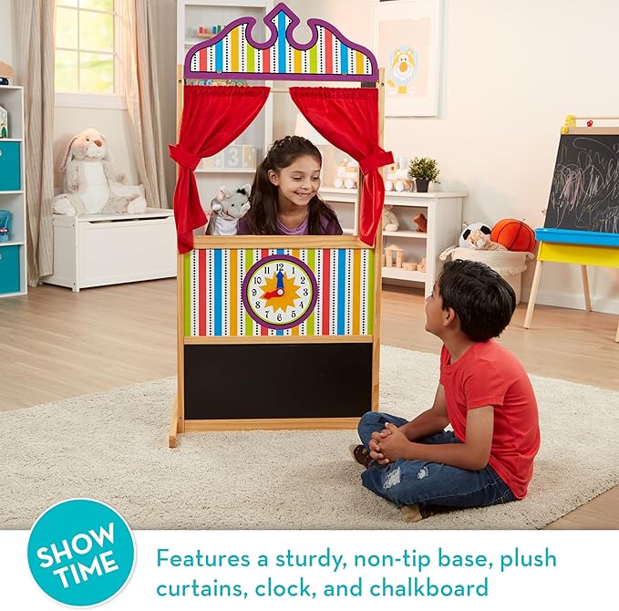 Melissa & Doug Deluxe Puppet Theater - Sturdy Wooden Construction, Age 6+
