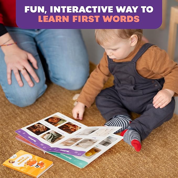 Smart Baby Box for 12-18 Months – 11 Montessori Speech Therapy Board Books & Flash Cards – Toddler Learning Toys & Activity Busy Book with Pre-K Activities for 1-Year Old