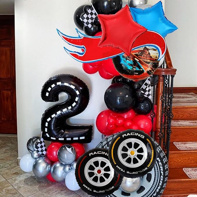 6 pcs Hot Car Themed balloons/Hot Race Car Birthday Party Supplies Baby Shower Party Decorations