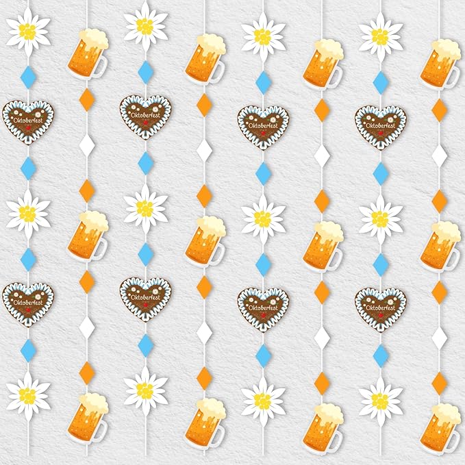 MARFOREVER 41 Ft Pre-Strung Oktoberfest Banner Oktoberfest Decorations, Bavarian German Party Hanging Garland Streamers Oktoberfest Signs for Beer Festival Oktoberfest Party Supplies