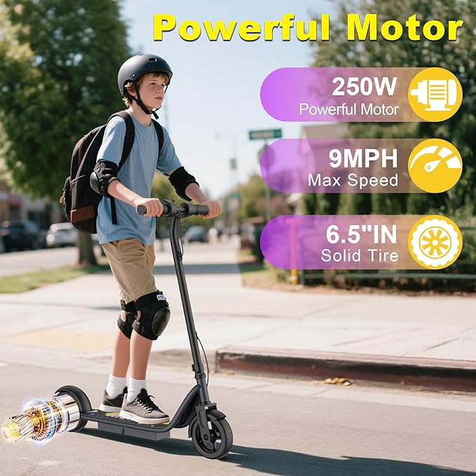 VOLPAM Electric Scooter, 350W/500W Powerful Motor, 8.5"/10" Solid Tires, 19/21Mph, 28/23/21/16 Miles Max Range, Dual Braking