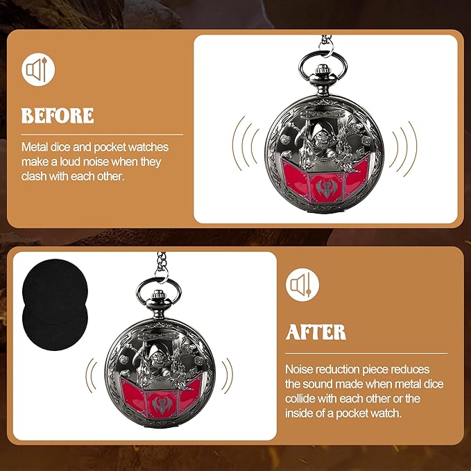 D&D Dice Set,7PCS Metal Dice for Dungeons and Dragons,Mini Dice Set with Pocket Watch Case,Role Playing Board Games Accessories (DM, Black)