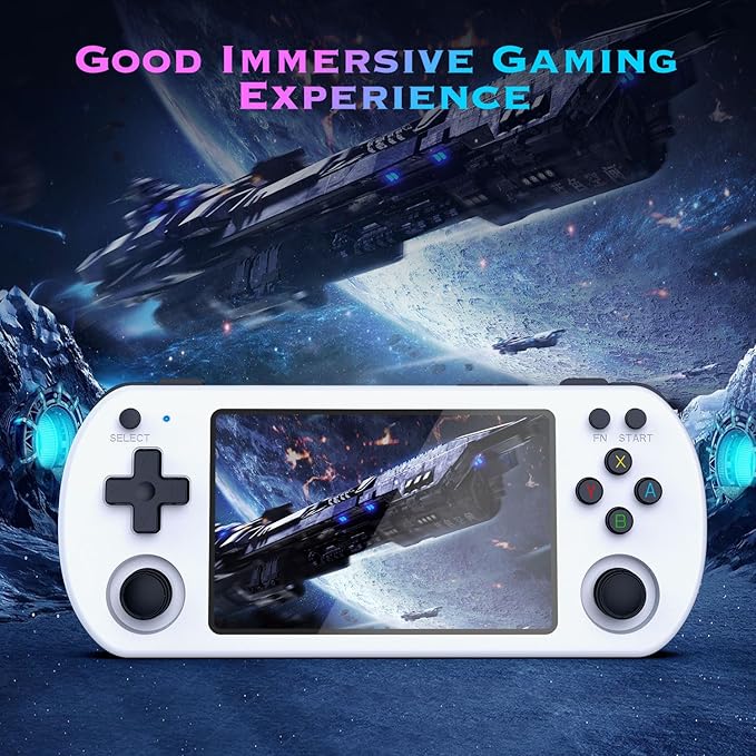 U8 Retro Handheld Game Console with 15,000+ Classic Games，4.0 - Inch IPS Screen，64G Dual TF Card，Powerful 3500 mAh Battery - Portable Gaming Device for Kids & Adults (White)
